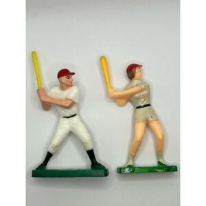 Baseball Vintage Cake Topper Figures Woman Man White Red Bat League of their Own